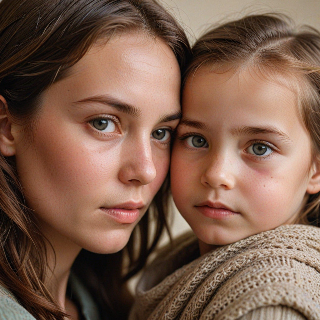 Softbox Portrait of a Mother's Loving Embrace