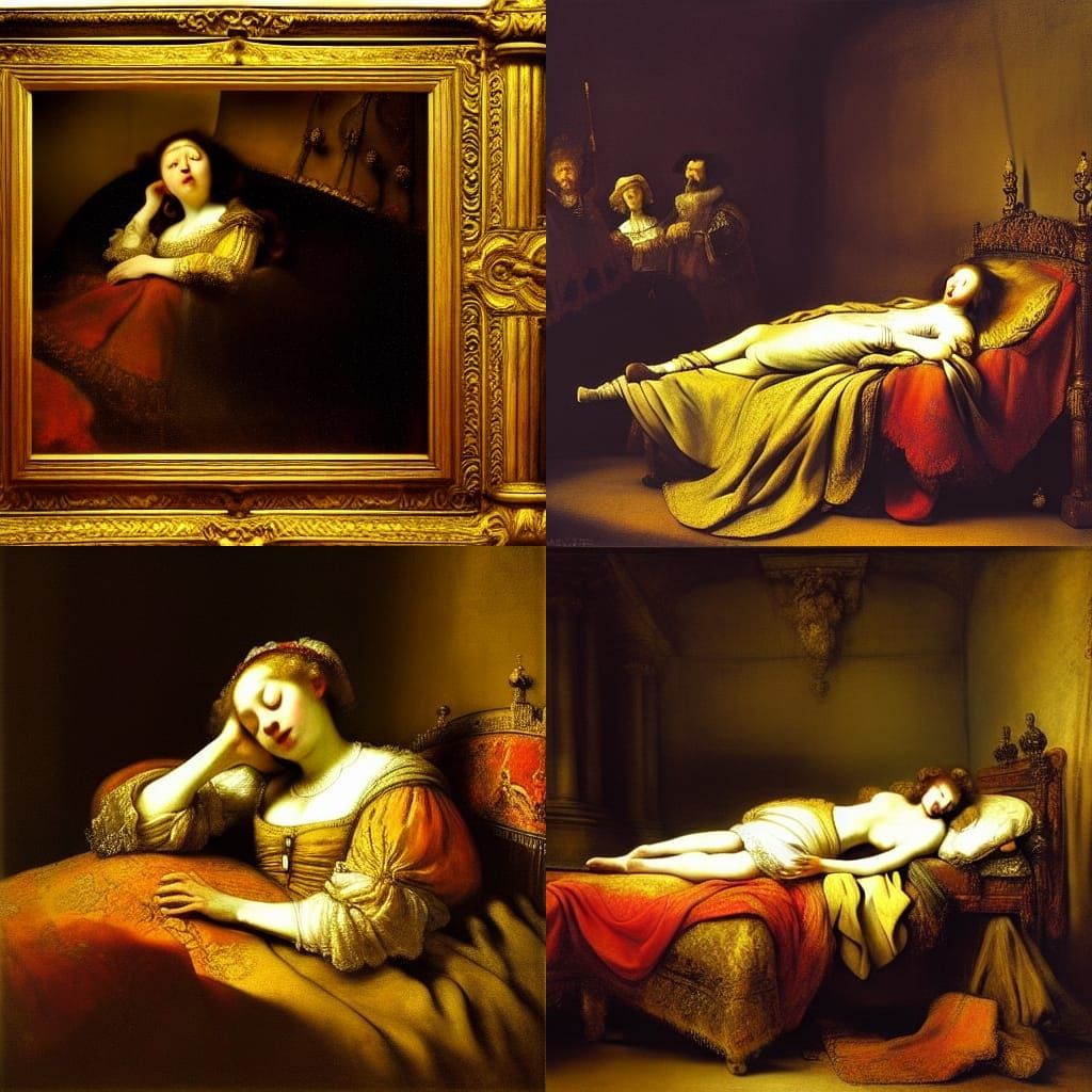 Sleeping beauty, Rembrandt, baroque Art, grandeur, sensuous ...