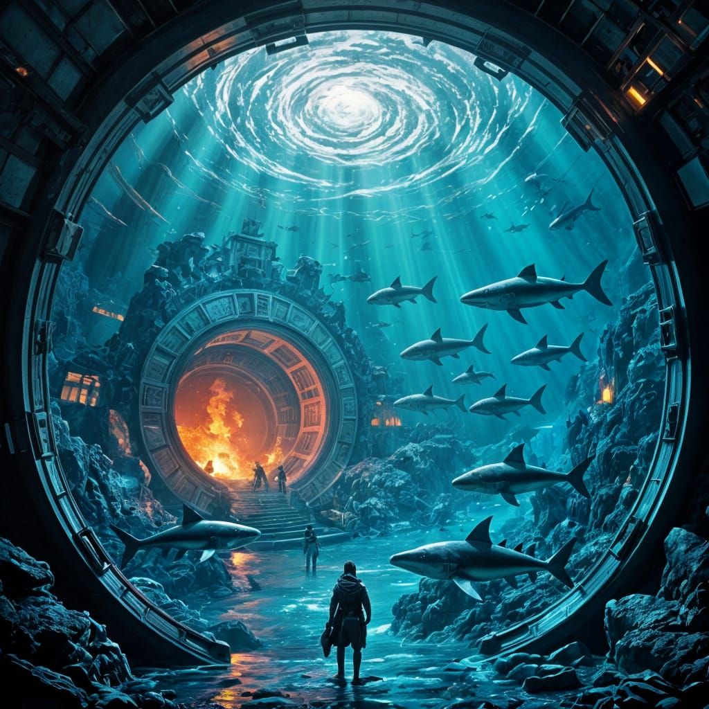 Where darkness rules beneath the waves 🦈🔥  by @Jenim