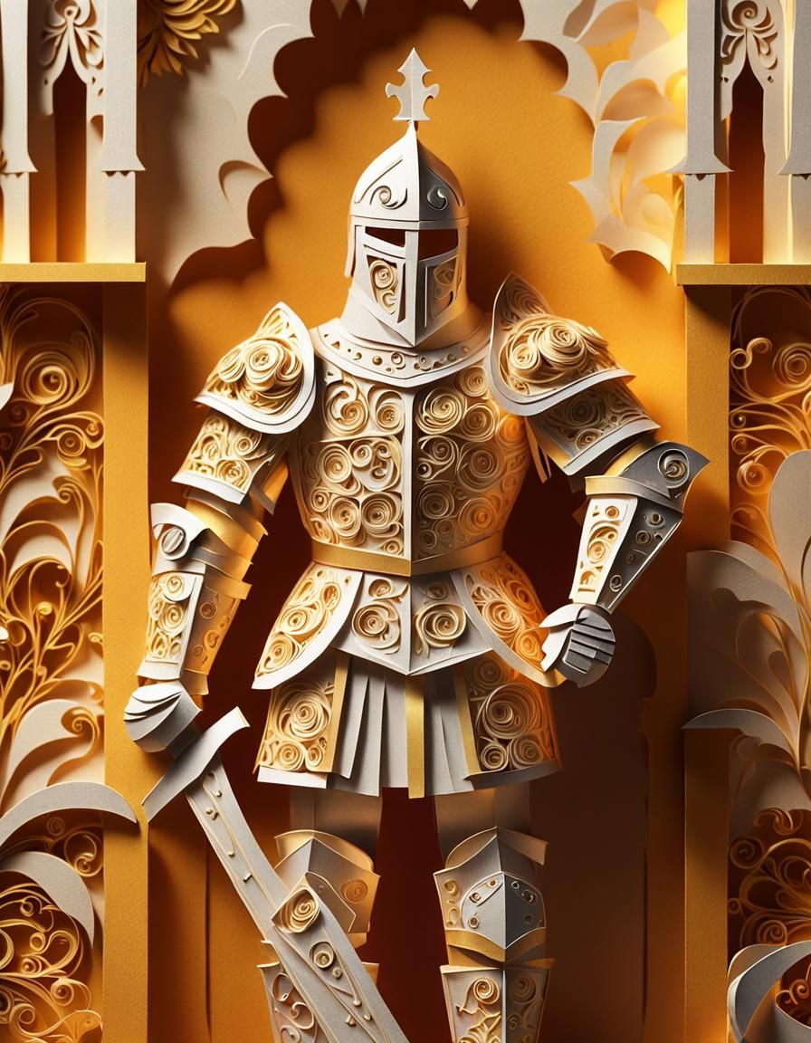 Paper Art of a Knight