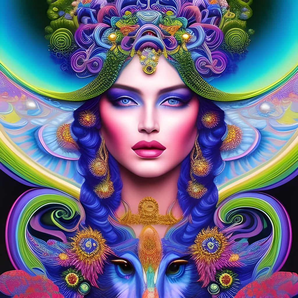 Psychedelic Godess. - AI Generated Artwork - NightCafe Creator