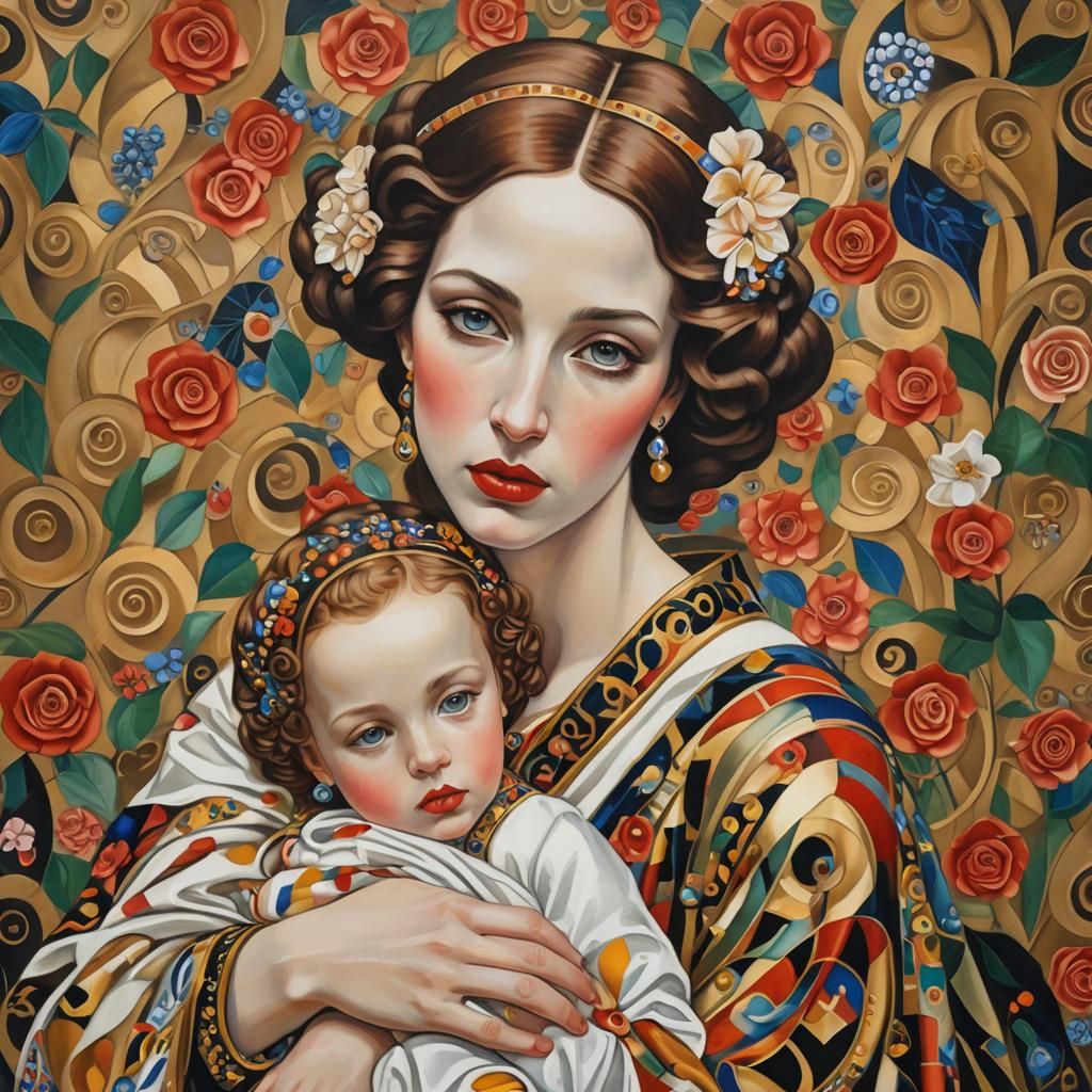 young woman and child