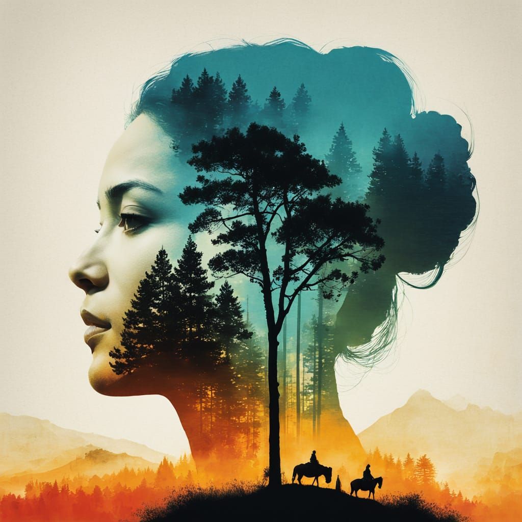 longing for freedom, Double Exposure Art, by Andreas Lie  by @Tina auf der Blumenwiese