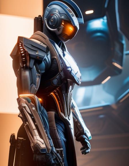 photo of a biden cyborg, warframe armor, scifi, professional...