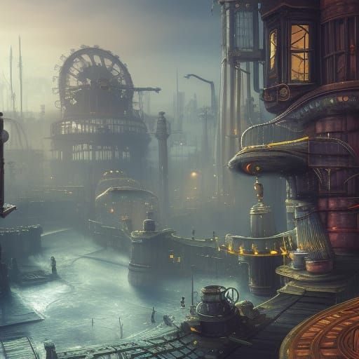 Steam punk city sewer