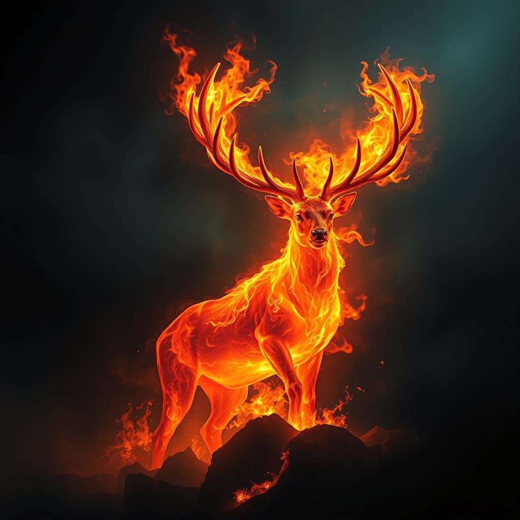 Stag of fire   by @Avacado 