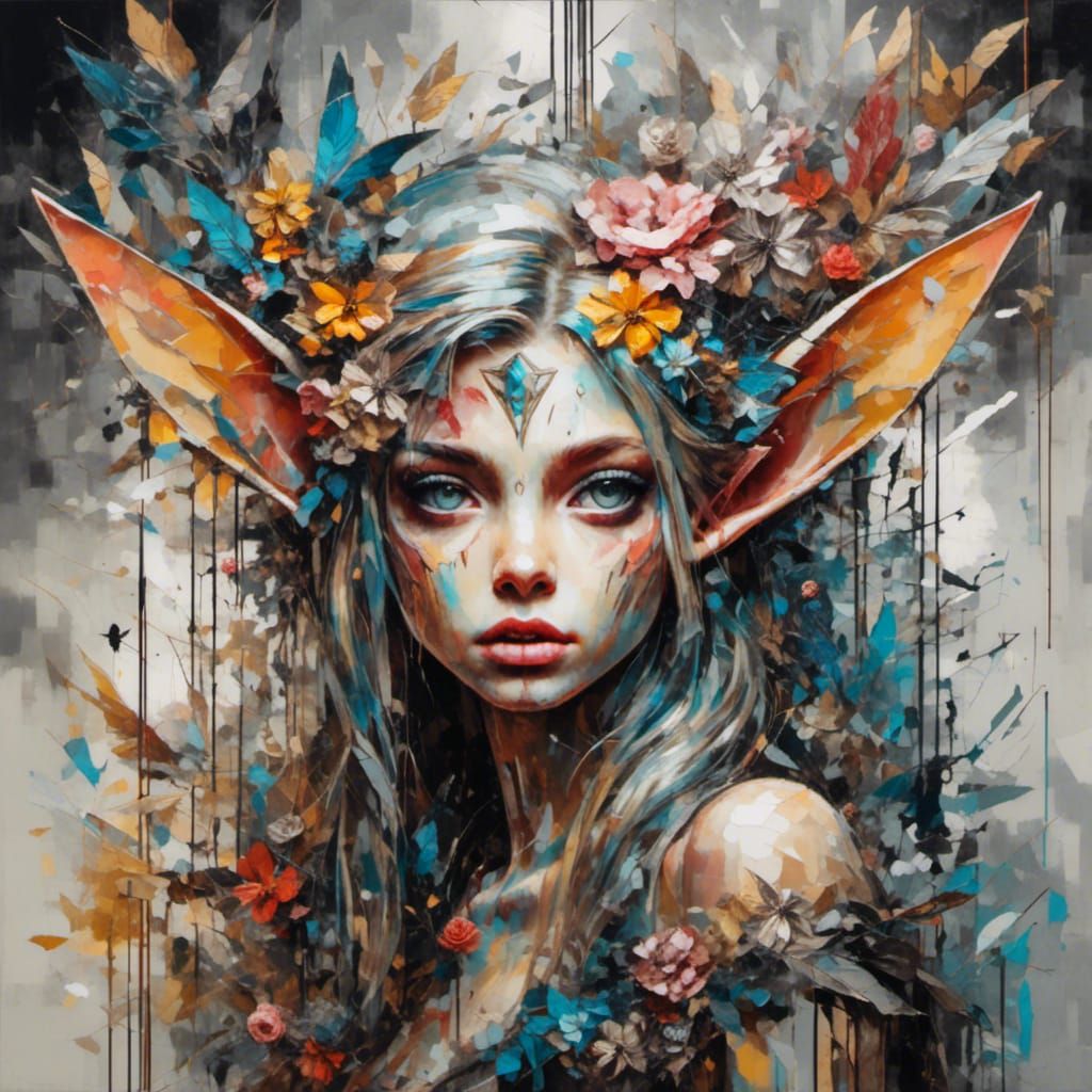 <lora:WickedlyElvenMAGIC:1.0> Eine skurrile Elfenfigur aus G...