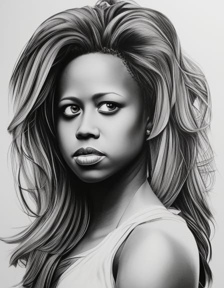 Drawing of Stacy Dash by Noah Bradley