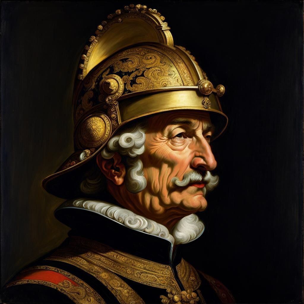 The Man with the Golden Helmet, oil on canvas, around 1650 by Rembrandt