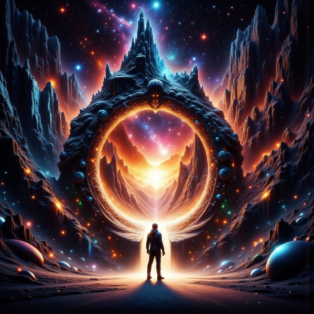 Interdimensional Alien Stargate Portal in Gothic Art Style