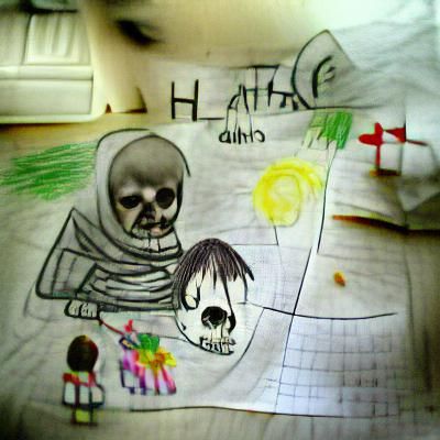 death and hate and scream child's drawing