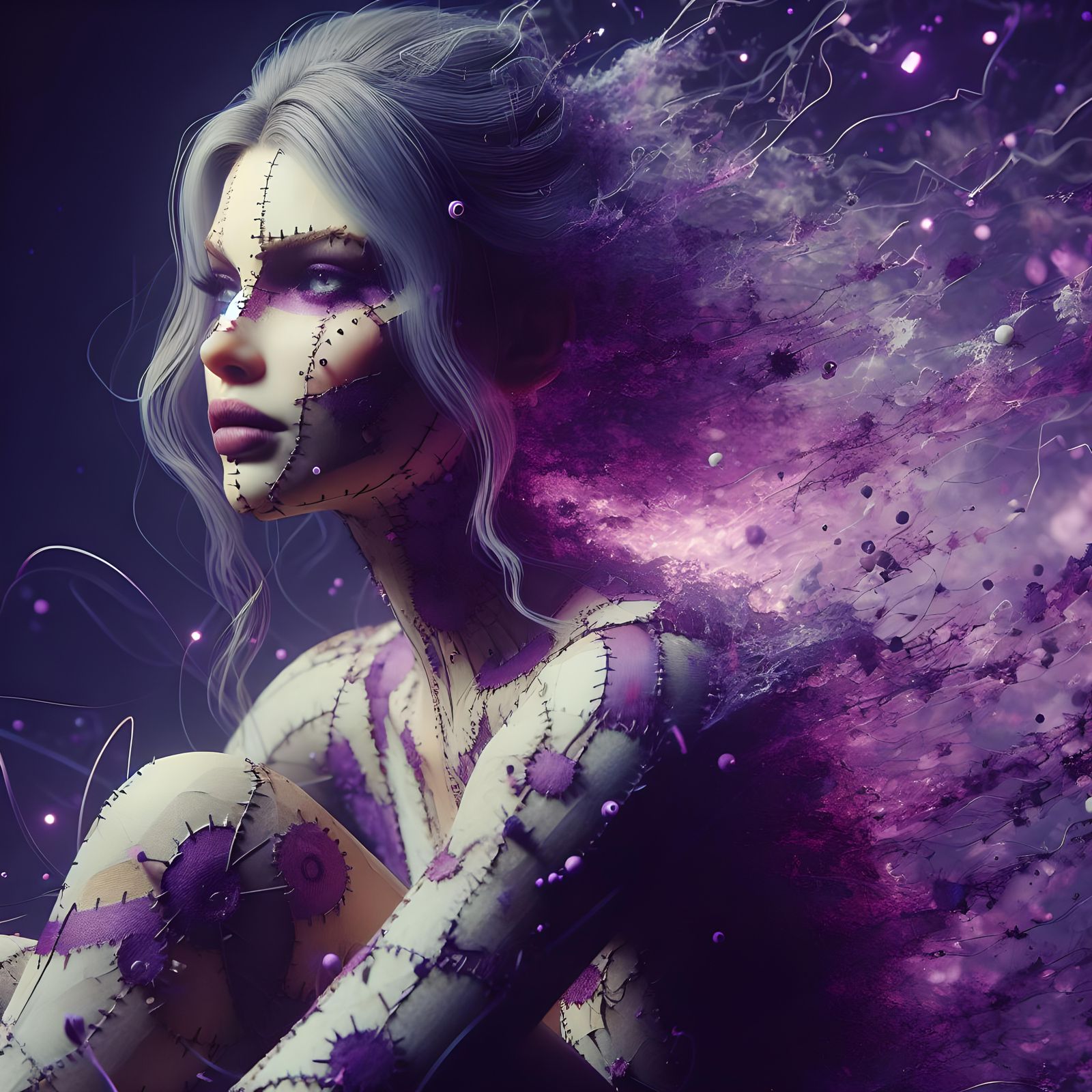 Stitchpunk Elegance: The Ragdoll’s Luminous Awakening (1)…