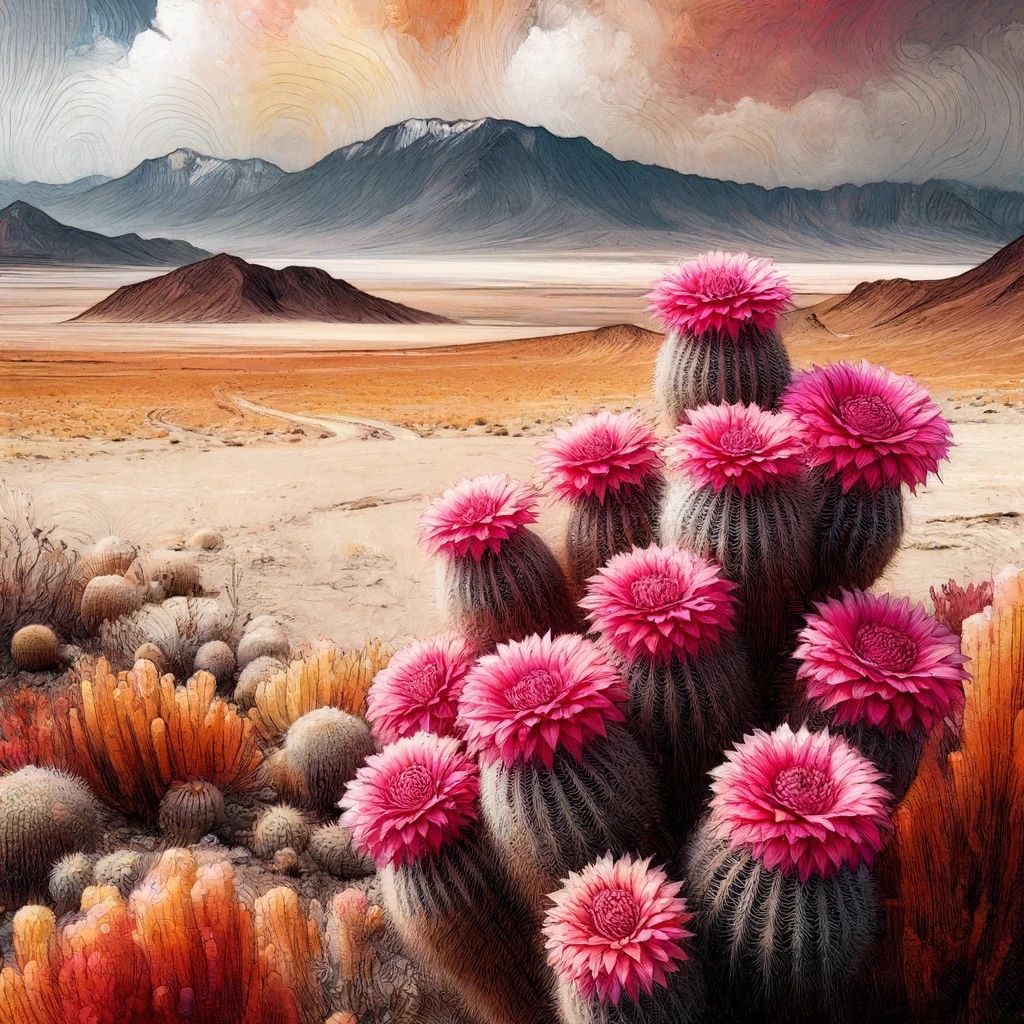 Hot Pink Cactus Desert