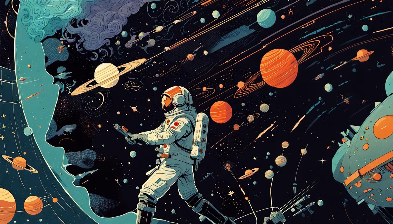 Bio punk planet cream lavender nephilims in space :: anthrop...