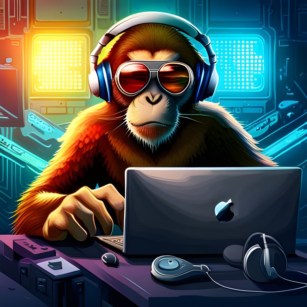 Gamer monkey  by @Cilia