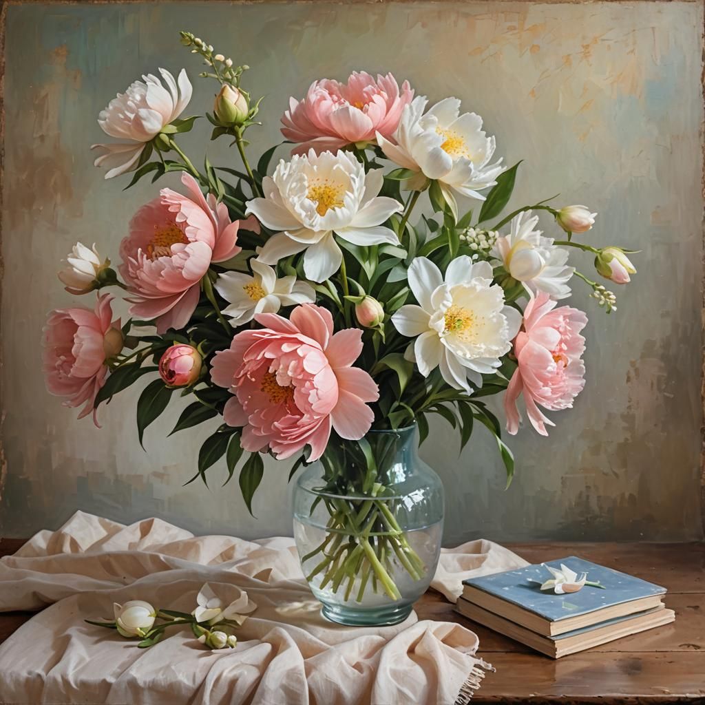 Peonies and Lily of the Valley  by @TCKSheryl