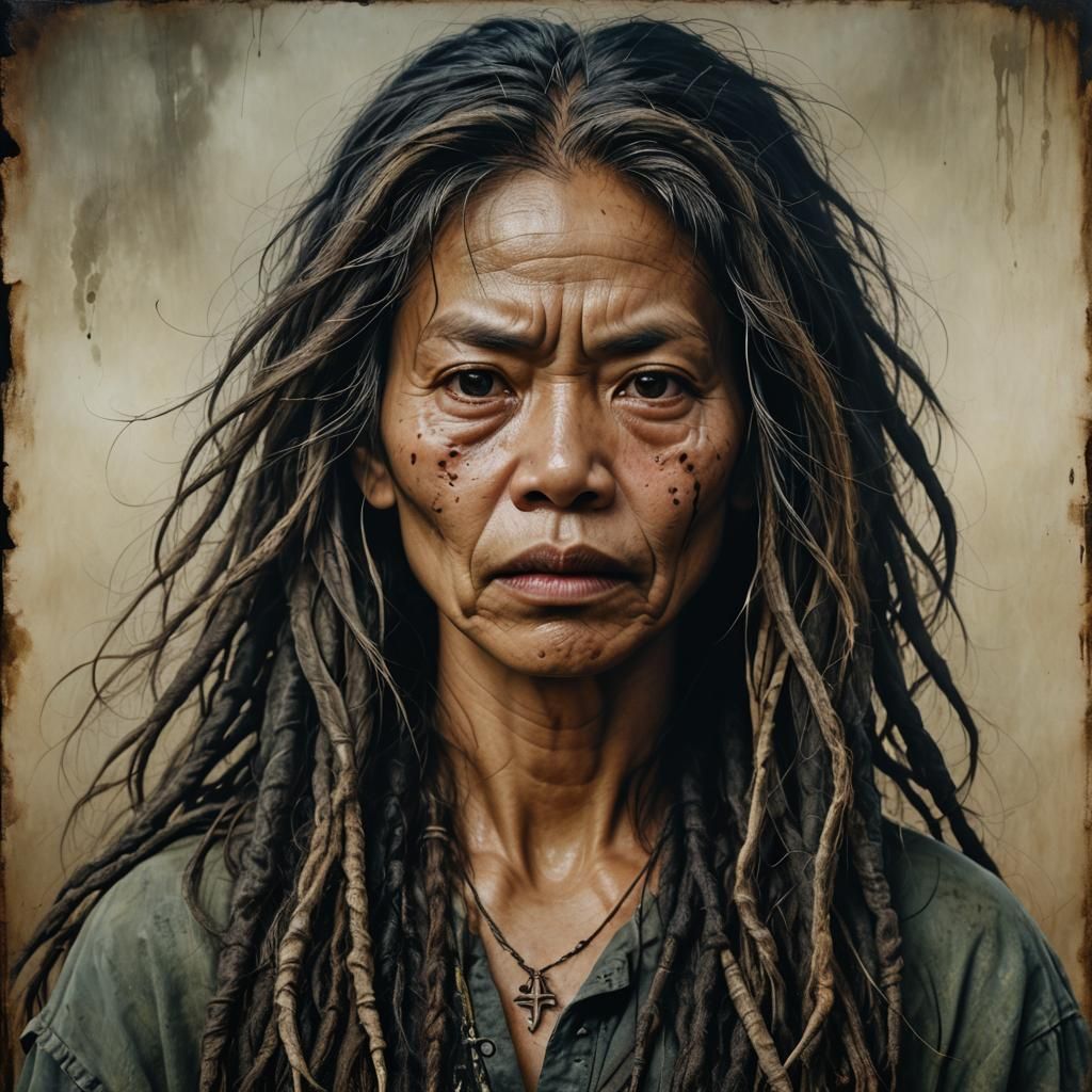hyperrealistic portrait of a Filipino woman in her early for...