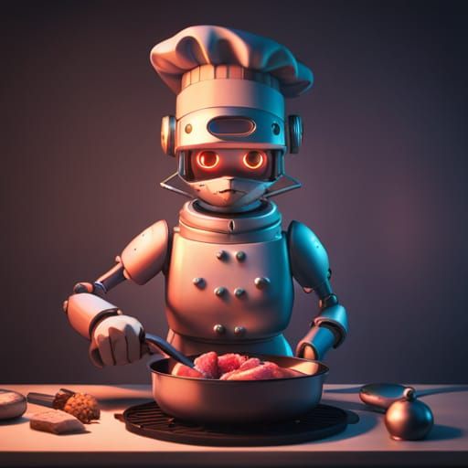 Cyber kitty chef - AI Generated Artwork - NightCafe Creator