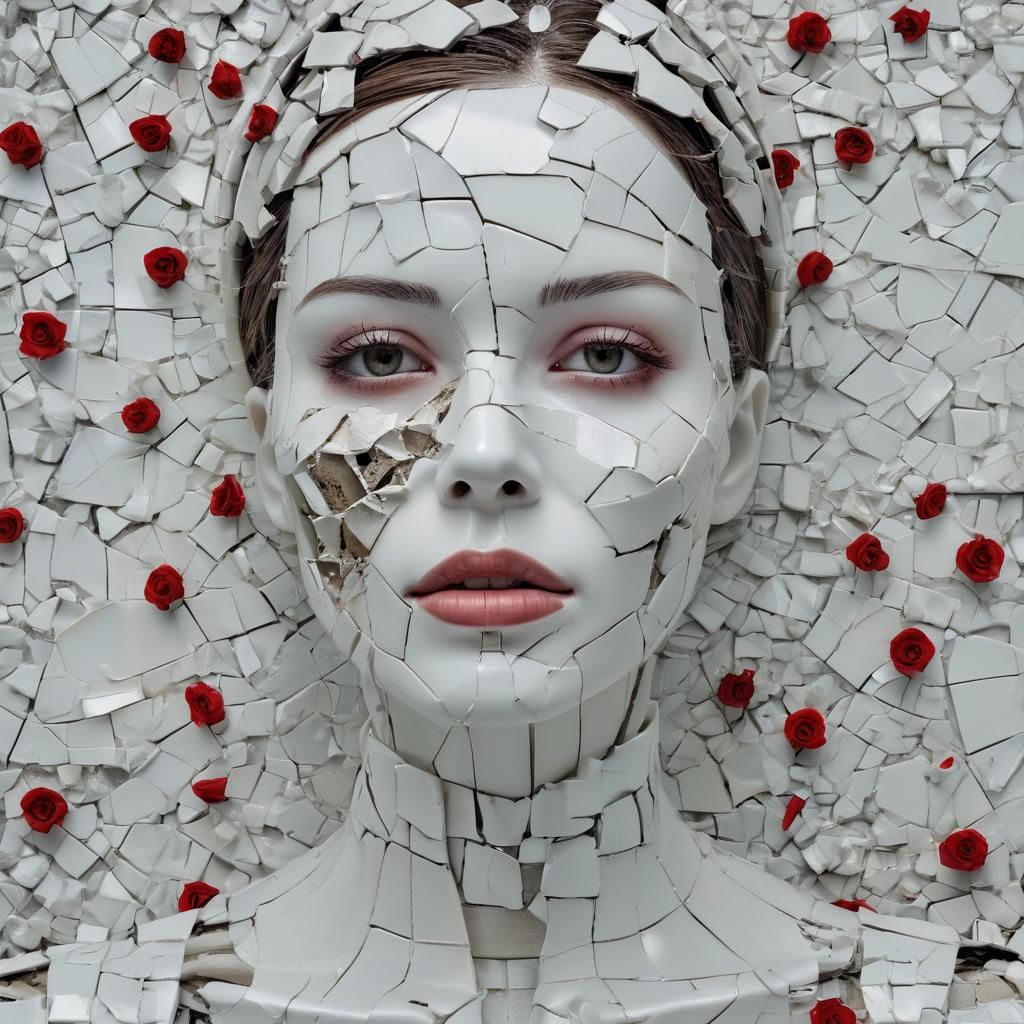 Shattered porcelain face  by @Nikki