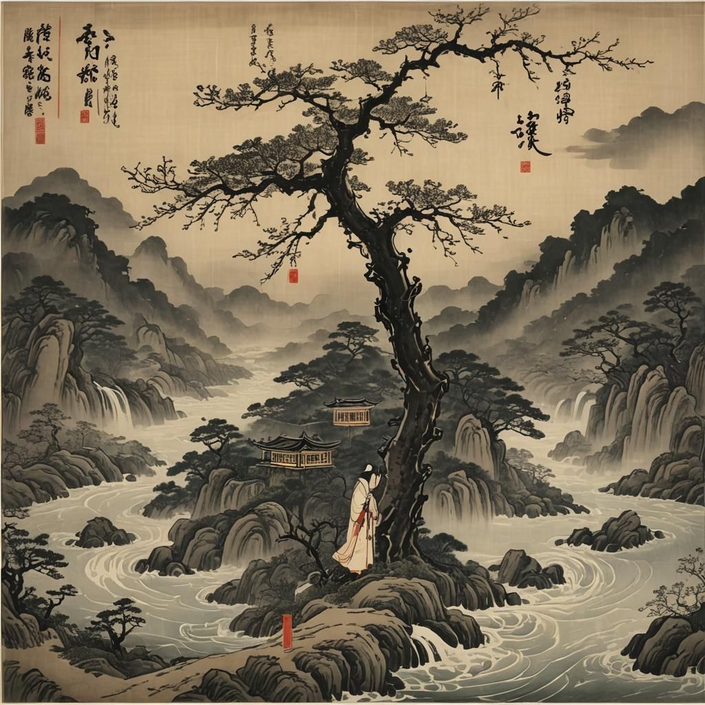 Stormy Night Over Bay with Lighthouse