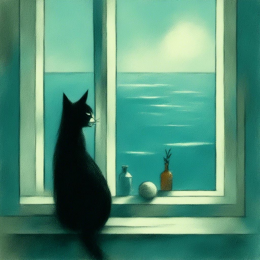 Cat by the window