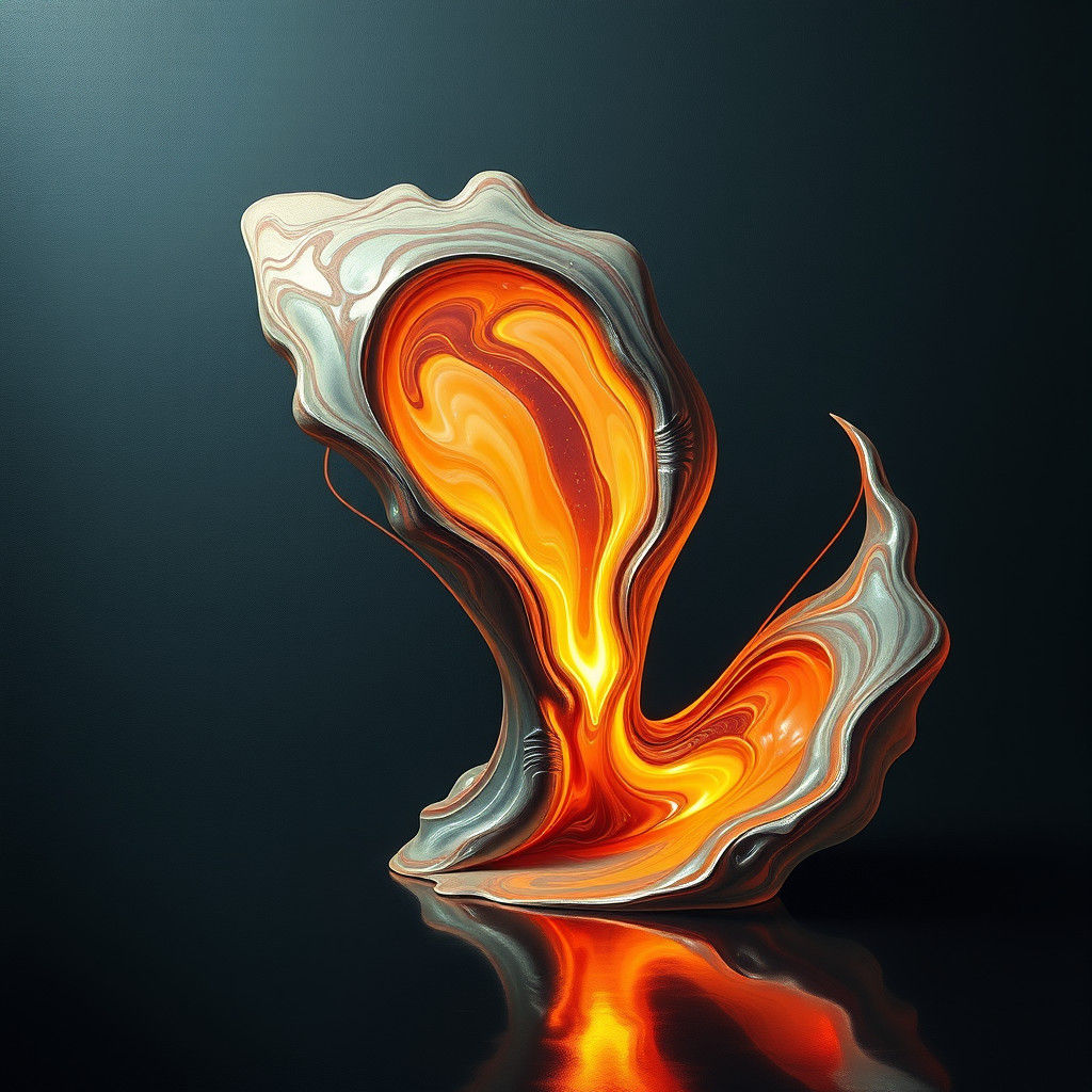 Luminous Entity Merges Matter in Surrealist Style