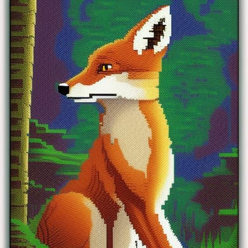 Pixle Art of a Fox - AI Generated Artwork - NightCafe Creator