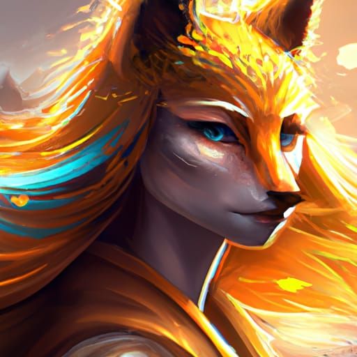 Fox folk fantasy rpg character portrait