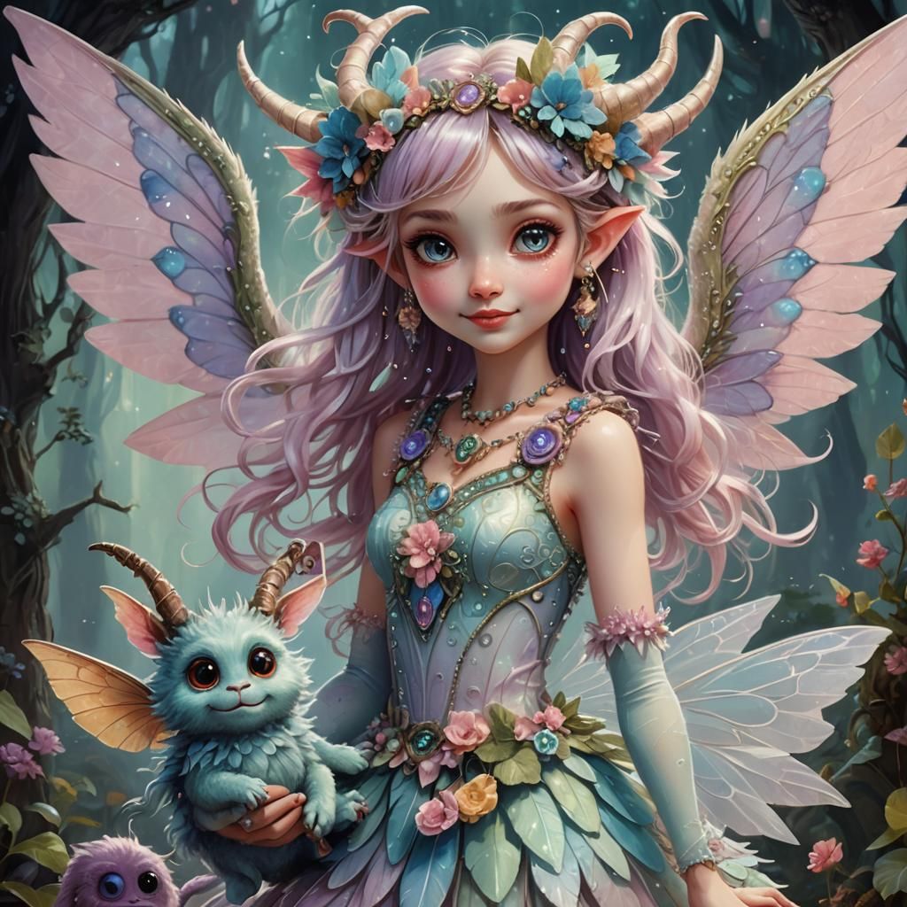 Fairy and Monster: A Fantastical Matte Painting