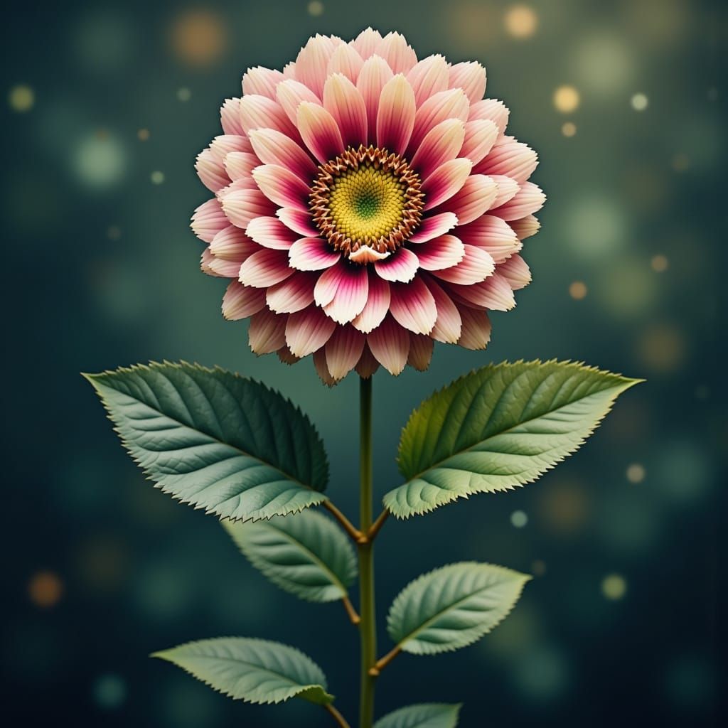 Pixelated Floral Bloom in Vibrant Colors