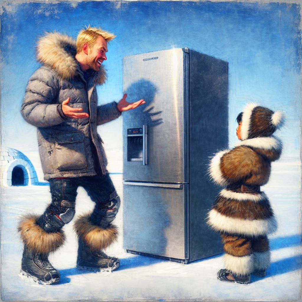 Unconventional Jobs/The fridge seller at the North Pole   by @Anna