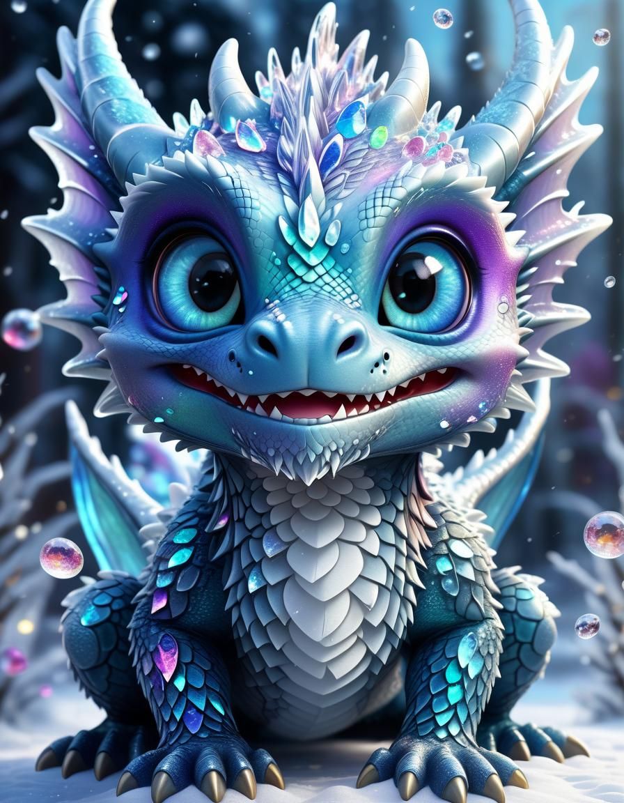 Cute Ice Crystal Dragon Series