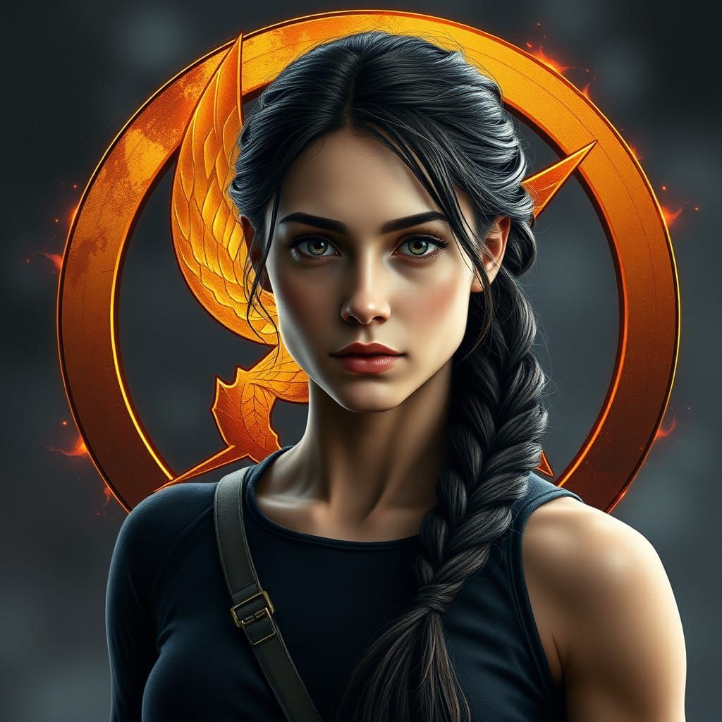 Young Woman with Inner Strength in the Shadow of the Mocking...