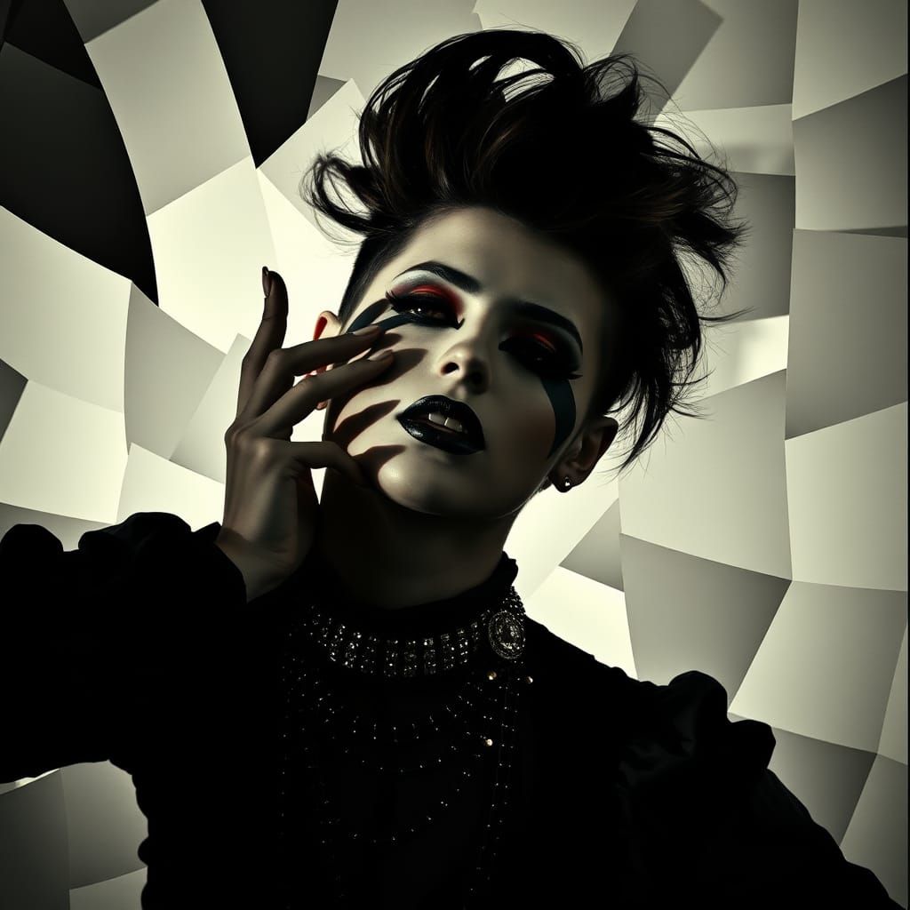 Create a black and white photogram-style image inspired by a...