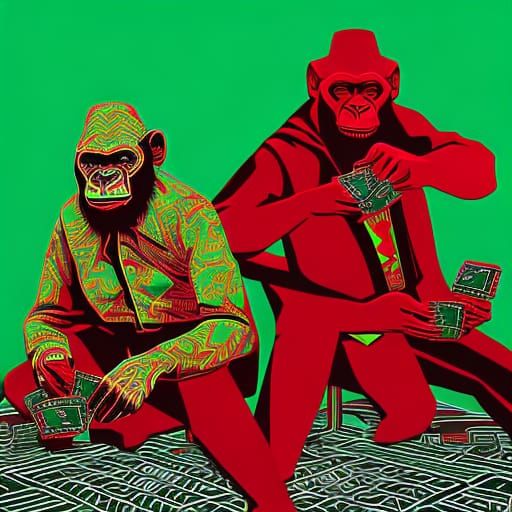 Gangster Apes AI Generated Artwork NightCafe Creator