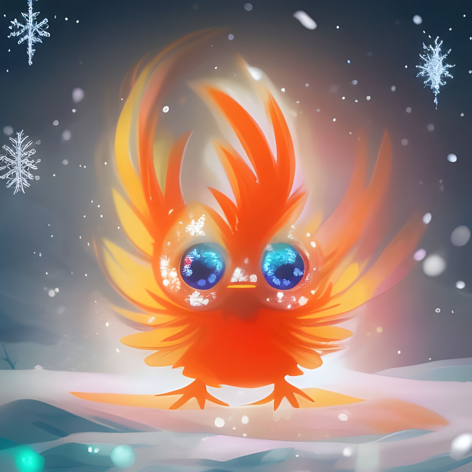 Adorable round baby phoenix bird - AI Generated Artwork - NightCafe Creator