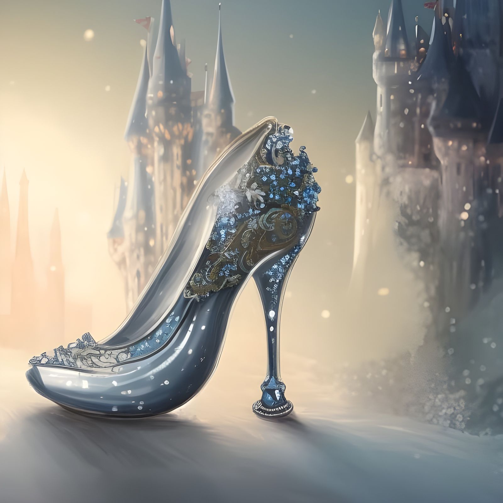 Cinderella's Glass Slipper - AI Generated Artwork - NightCafe Creator