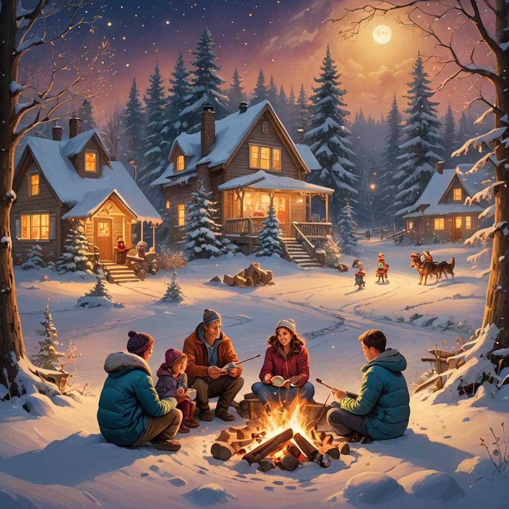 Roasting marshmallows is the perfect end to a winter night.