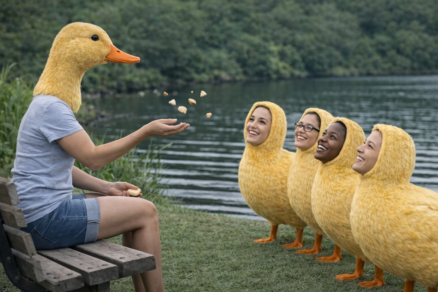 Duck feeding
