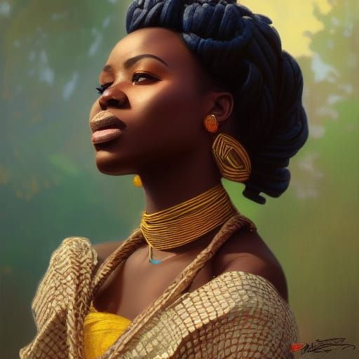 Ghanaian Woman In Traditional Attire
