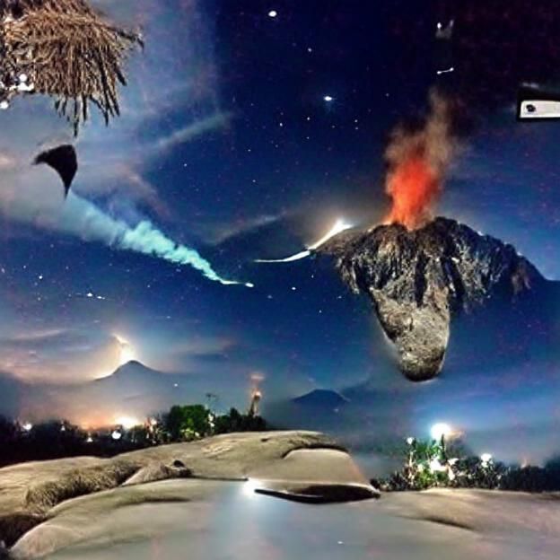 A meteor recently fell into the most active
volcano (Mount M...