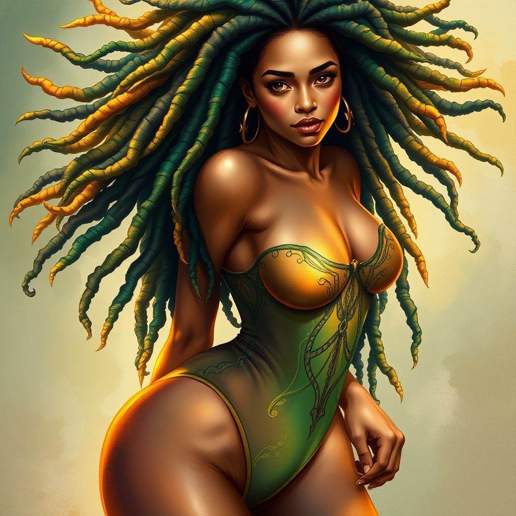 A young Rastafarian woman