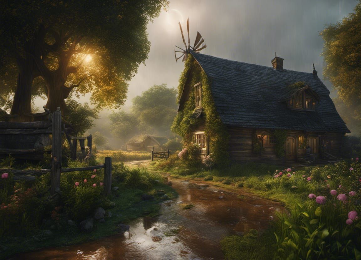 rainy farm  by @doomflower