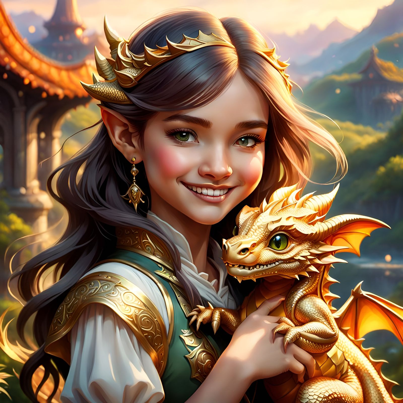 Dragon princess and her pet dragon  by @Chirminth