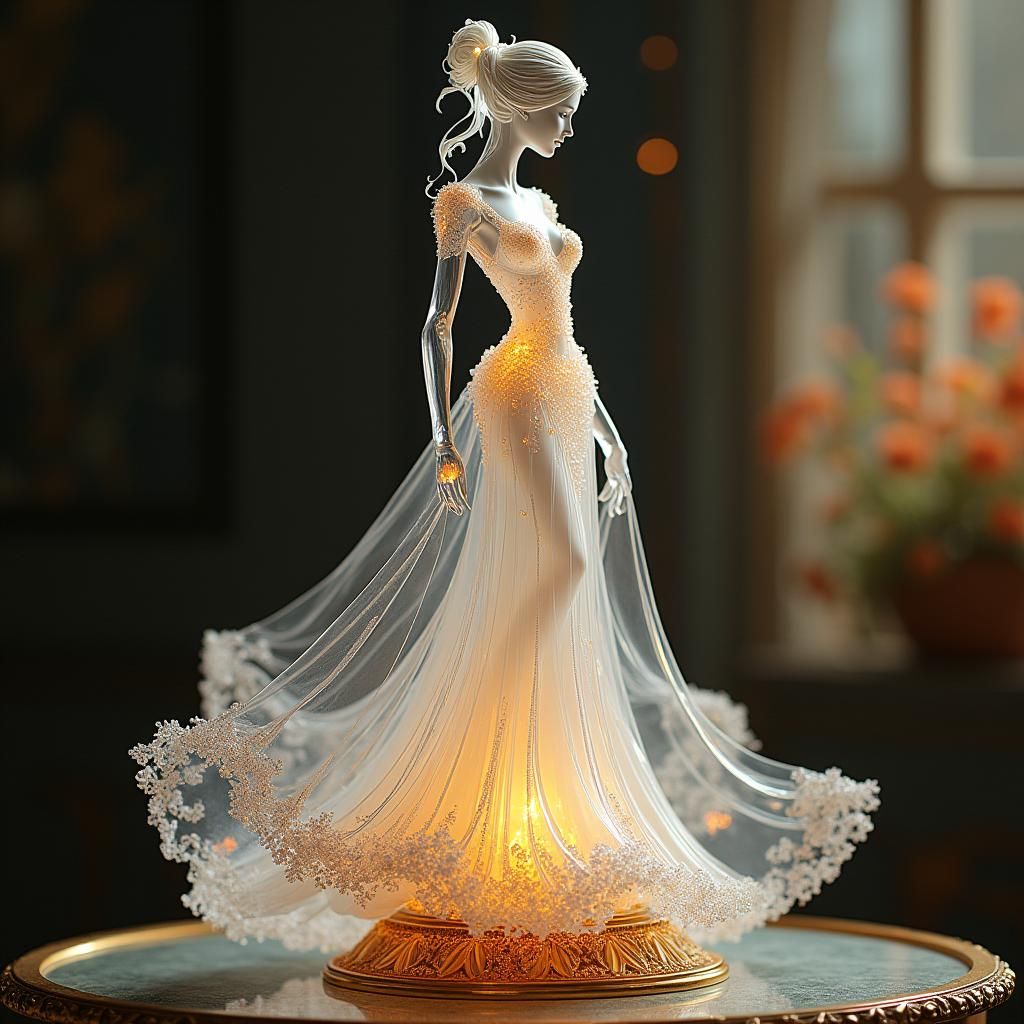 Crystal glass female on a pedestal   by @1ENIGMA