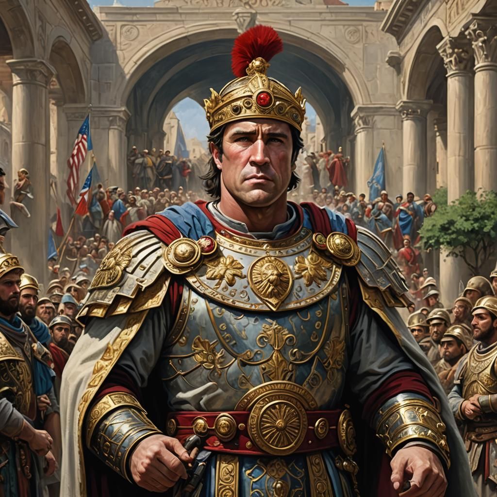 Chael Sonnen as Roman Emperor in full regalia Thomas Kinkade Claude ...