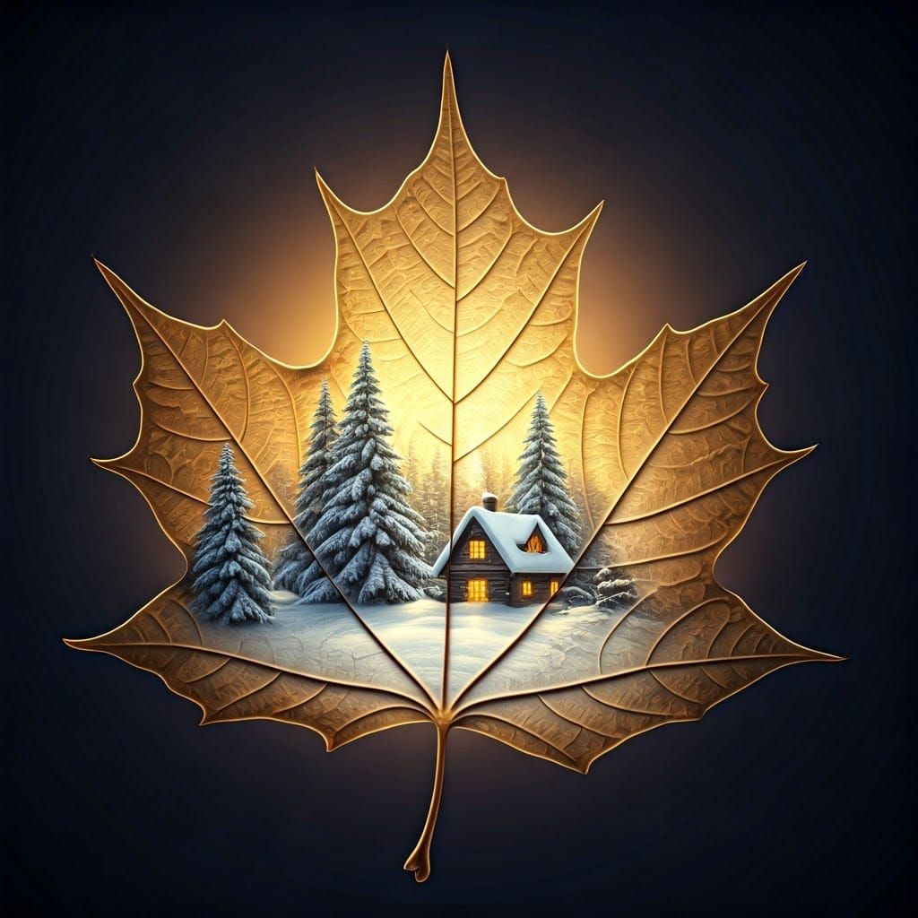 Whimsical Winter Wonderland in Delicate Maple Leaf