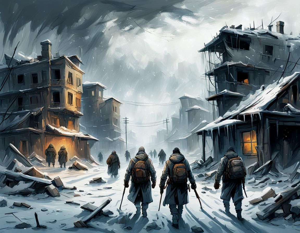 Apocalyptic Winter Chaos in Da Vinci's Mad Brush Strokes