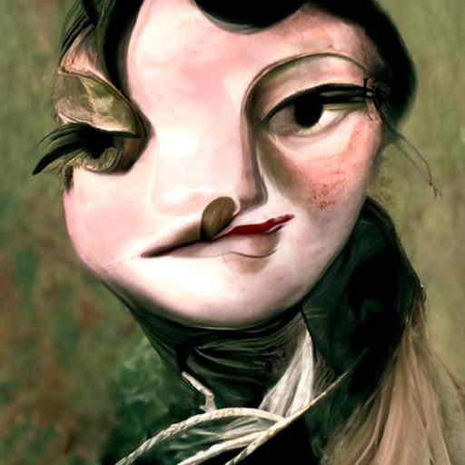 portrait of a woman in Stephen Mackey art style