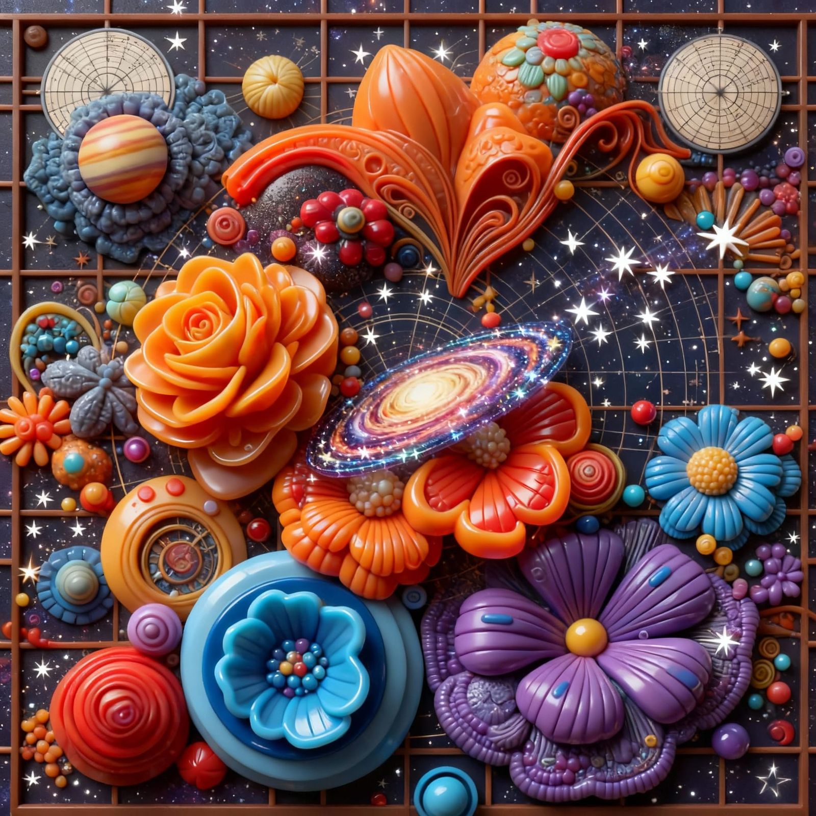 Cosmic Voyage in 3D Plastic Style